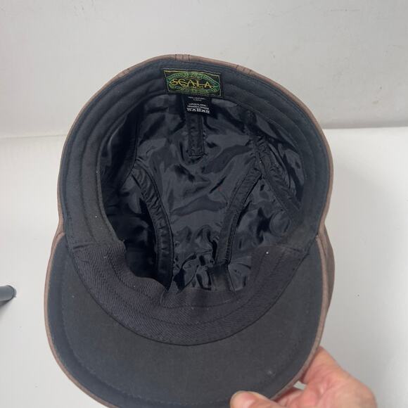 Scala Newsboy Paperboy Driving Ivy Flat Hat Cap Brown Leather Large/xlarge - Picture 8 of 16